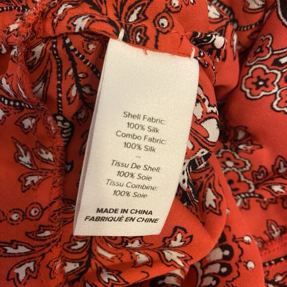 Cinq A Sept Blouse Women S 100% Silk Crop Tie Top Floral Multicolor Fairy Grunge - Picture 5 of 12